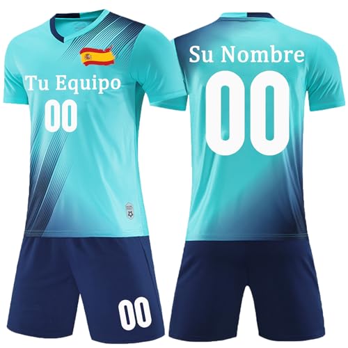 OPUTWDF Equipaciones de Futbol Niño Personalizada Hombre Camisetas Futbol para Equipo Personalizable con Nombre, Número, Logotipo del Equipo