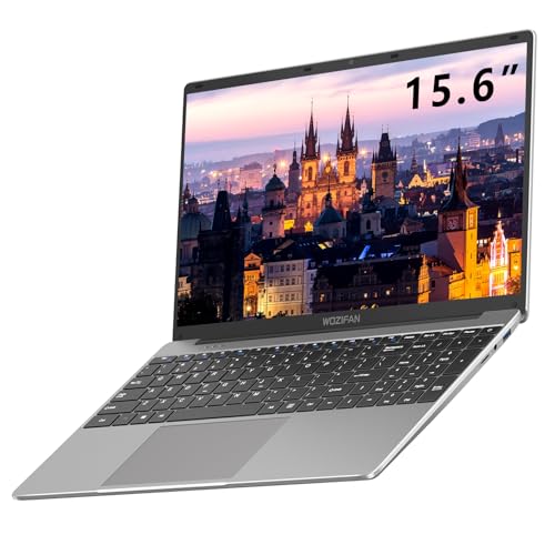 Ordenador Portátil 15.6" FullHD (Intel Quad-Core J4105,2.4G+5G WiFi Bluetooth 4.2 Mini HDMI,256GB SSD Admite expansión)Gris con ratón inalambrico&Protector de Teclado QWERTY Español