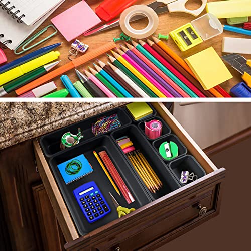 Organizador Cajas 16 pcs Baño Plastico Separadores de Cajones Cocina, de Maquillaje, Escritorio, Bandejas para Dormitorio, Joyas, Oficina