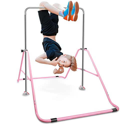 ORIENTOOLS Barra de Gimnasia para Niños con Altura Ajustable, Barras Horizontales Plegables, Gimnasia, Junior de Entrenamiento para el Hogar