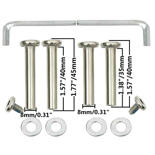 Oro Juego de 2 Ruedas Repuestos para Maletas de Equipaje 40mm con 35/40mm Ejes, 8mm Rodamientos de Reparación