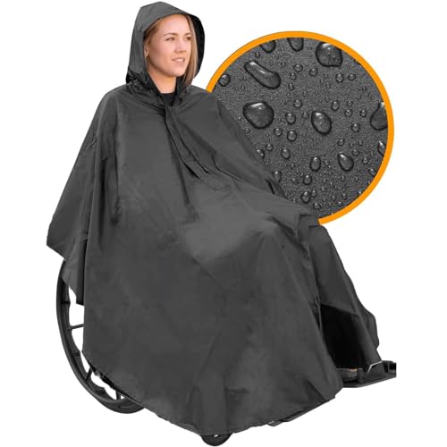 OrtoPrime Chubasquero Silla de Ruedas Impermeable - Saco impermeable silla de ruedas - Poncho lluvia Silla Ruedas - Saco silla de ruedas - Capa par Silla de Ruedas - Accesorios Silla de Ruedas