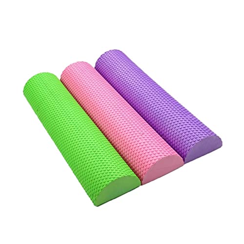 Oshhni Bloques de flexibilidad de longitud con Pilates de masajeador de medio 1/2 Rodillo de espuma para medio rodillo físico para deporte, Azul 60cm