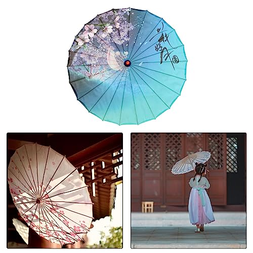 Oshhni de baile clásico chino japonés de seda Sombrilla Parasol oriental 32" de papel engrasado para Recitales de baile, Estilo un