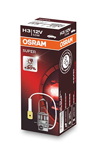 Osram 64151SUP Super H3 Lámpara Halógena para Faro Principal, 30% más Luz, 12V, 55W, Casquillo PK22S, Embalaje Estuche Individual