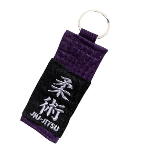 OSS Combat Sports BJJ Nuevo Jiujitsu Llavero para Jiu Jitsu Brasileño MMA Gear All Belt Rankings Gift Key Chain, Morado (, 10 cm