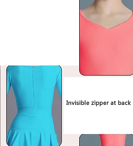 OTMYIGO Vestidos Infantiles para niñas, Vestido de Baile de salón, Ropa de Escenario, Trajes Latinos para niños, Ropa de Baile, Vestido de competición,A11,140