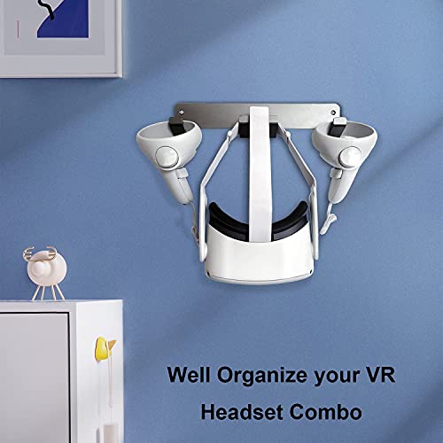 otuiaim Soporte de Pared Compatible con Oculus Quest/Quest 2 / Rift/Rift S VR, Soporte Aleación de Aluminio para Auriculares y Estación Controlador Adecuado Valve Index, HTC Viva, HP Reverb G2