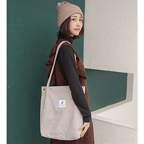 oukesin Bolso Bandolera Mujer Pana Simple Gran Capacidad Casual, Gris