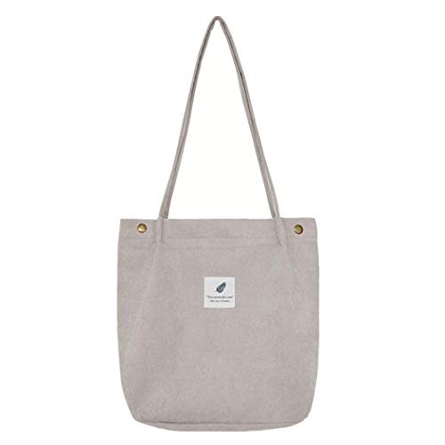 oukesin Bolso Bandolera Mujer Pana Simple Gran Capacidad Casual, Gris