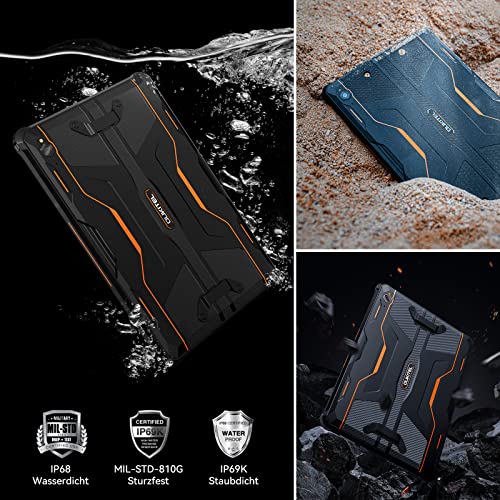 OUKITEL Rugged Tablet 10.1 Pulgadas FHD RT2(2023) Batería 20000mAh, 1TB Ampliable 8GB RAM 128GB ROM Octa-Core,16MP + 16MP Cámara Android 12, Soporte 4G Dual SIM/GPS/WiFi/OTG