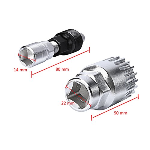 Oumers Extractor de manivela de Bicicleta,Desmontador de Brazo y Soporte Inferior con Llave Inglesa/Llave de 16 mm. Kit de Herramientas de reparación de Bicicletas Profesional