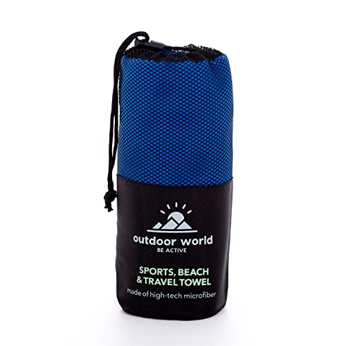 Outdoor World Travel Toalla de microfibra de secado rápido, compacta, ultraligera, de alta absorción para playa, vacaciones, natación, senderismo, camping, yoga, gimnasio, ejercicio, 180 x 90 cm