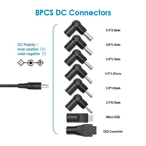 Outtag {10 en 1 alimentación Adaptador 3 V 4.5 V 5 V 6 V 7.5 V 9 V 12 V 1 A Repuesto Cargador Universal para Bluetooth Router CCTV cámara USB Hub IP cámara LED Lamps teléfono portátil Tablet PC ect