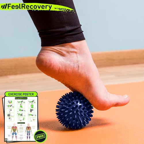 Pack 3 Pelotas de Masaje con Pinchos para Fascitis Plantar, Reflexología Podal y Liberación Miofascial - Bolas Masajeador Muscular Rehabilitación, Alivio del Dolor Manos, Pies y Piernas