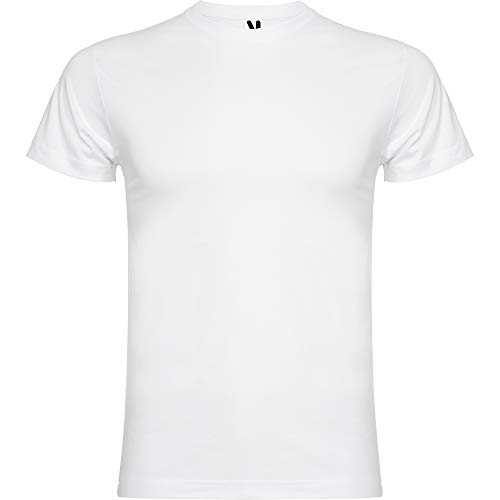 Pack 5 | Camiseta Hombre Manga Corta | Algodón Peinado | Cuello Redondo | Punto Liso (Blanco, L)