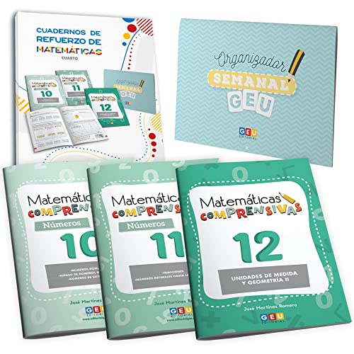 Pack Actividades Refuerzo De Matemáticas para 4º Primaria | Más de 330 ejercicios | Números Romanos, Números De Seis y Siete Cifras, Decimales, Fracciones, Unidades de Medida y Geometría II