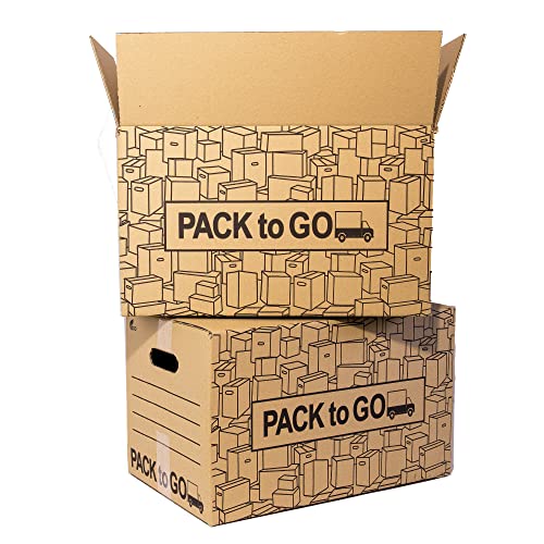 Pack Cajas Carton Almacenaje, Mudanza con Asas, Carton reforzado. (Pack 20 Cajas 50x30x30 cm.)