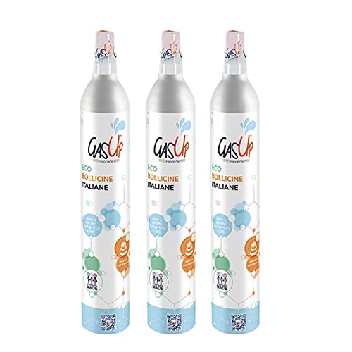 Pack de 3 Cilindros de CO2, 60 lt. GasUp. Compatible con todas las marcas (GasUp, Philips, Sodastream, entre otras)