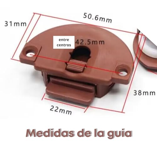 Pack de 4 ruedas puertas correderas y guias puerta corredera. Juego con Mecanismo válido para 2 puertas. Sistema de guia para puertas de armarios empotrados, muebles. AlburanⓇ