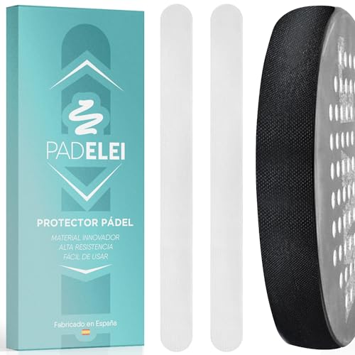 PADELEI Protector Pala de Padel - Protector Pala Padel Transparente - Pack de 2 Unidades Fabricados en España - Protector Padel con Acabado Rugoso - Dimensiones 35x370 mm.