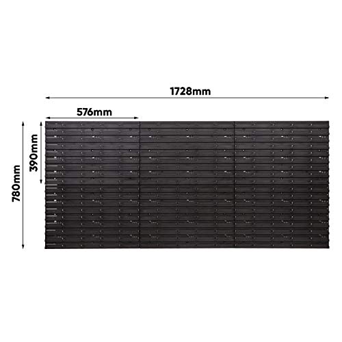 PAFEN Estantería de Pared | 1728 x 780 mm | Sistema de Almacenamiento con Soportes para Herramientas y Cajas apilables - Placas de Pared Extra Fuertes Estante vertedor (Rojo/Negro)