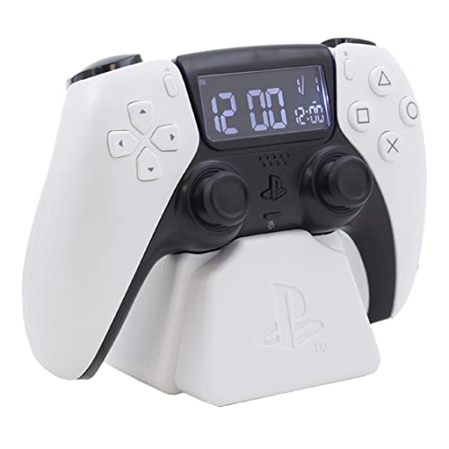 Paladone Playstation White PS5 Controller Reloj Despertador, Producto con Licencia Oficial