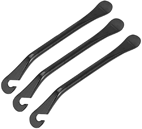 Palancas Neumatico Bicicleta Acero,3 Piezas Desmontables Neumaticos Desmontables Palancas de Neumáticos Bici Tyre Levers para Reparar el Tubo de Bicicletas - Negro