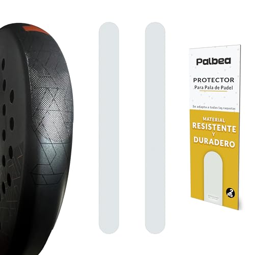 Palbea Protector Pala de Padel Transparente - Paquete de 2 - Protector Padel Rugoso y Ligero para la Cabeza de la Raqueta - Padel Accesorios Duradero y Fácil de Sustituir - Dimensiones 35x370mm.