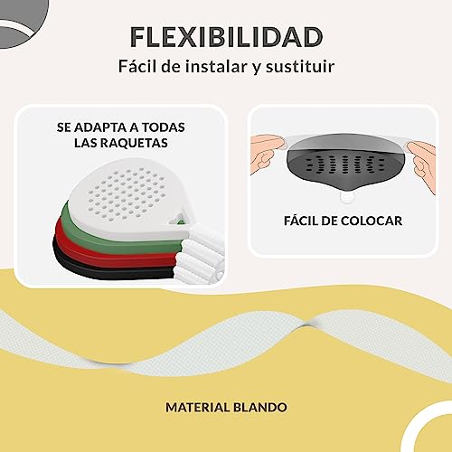 Palbea Protector Pala de Padel Transparente - Paquete de 2 - Protector Padel Rugoso y Ligero para la Cabeza de la Raqueta - Padel Accesorios Duradero y Fácil de Sustituir - Dimensiones 35x370mm.