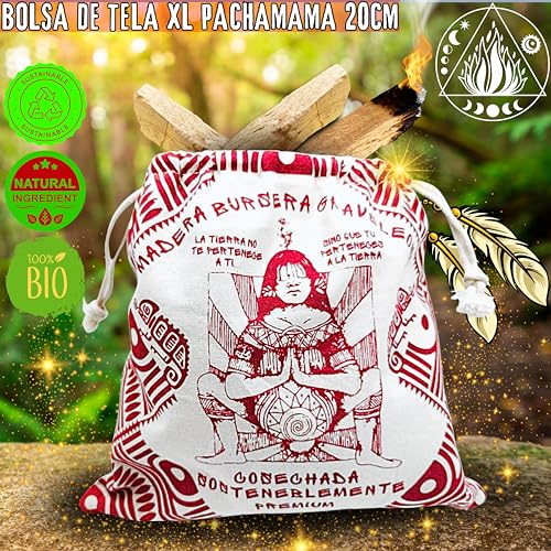 Palo Santo Limpieza Energética (100gr XL Premium PERÚ) Incienso Natural Palo de Santo para Quemar - PaloSanto Madera Sagrada +Pack Regalo Tela Yoga con Dibujo Madre Tierra