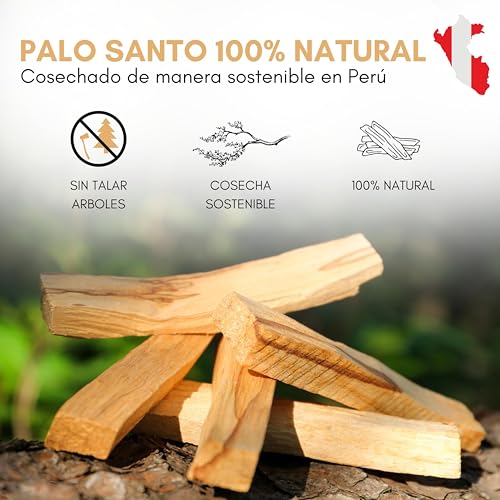 Palo Santo Sagrado XL Incienso Premium - 50 Gramos (3-7 Palitos) - para Quemar - Origen Perú - 100% Natural y sostenible - Regulado por el Gobierno de Perú - Corte Artesanal (50 Gramos Aprox)