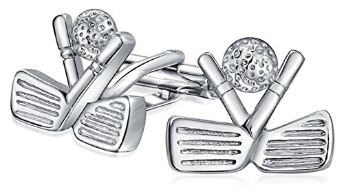 Palos De Golf Ball Caddy Golfista Deportes Entrenador Gemelos Para Hombres Ejecutivo Camisa Gemelos Bala Bisagra Volver Plata Tono Latón Pequeño