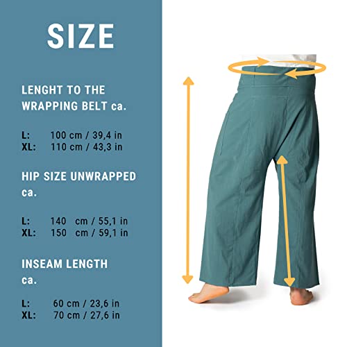 PANASIAM Fisherman Pants Unicolor, Petrol Grey, XL