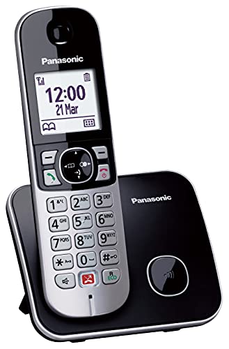 Panasonic KX-TG6851SPB Teléfono Fijo Inalámbrico Digital (Bloqueo de Llamadas, Manos Libres, Modo No Molestar, Reducción Ruido Ambiente, Distintos Tonos Llamada, Agenda) Negro