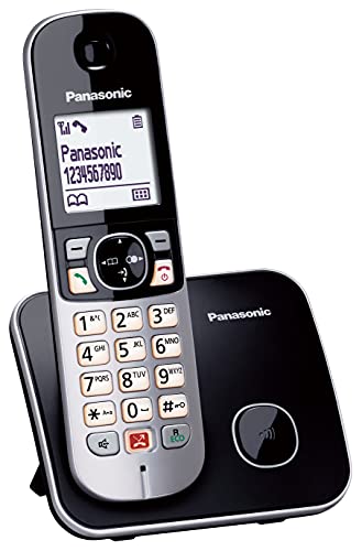 Panasonic KX-TG6851SPB Teléfono Fijo Inalámbrico Digital (Bloqueo de Llamadas, Manos Libres, Modo No Molestar, Reducción Ruido Ambiente, Distintos Tonos Llamada, Agenda) Negro