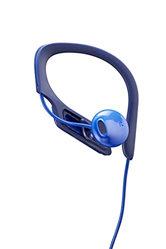 Panasonic RP-HS34E-A Auriculares Tipo Clip para Uso Deportivo, Resistentes al Agua, Ideales para Deportistas, Bajos Claros y Sólidos, Negro y Azul