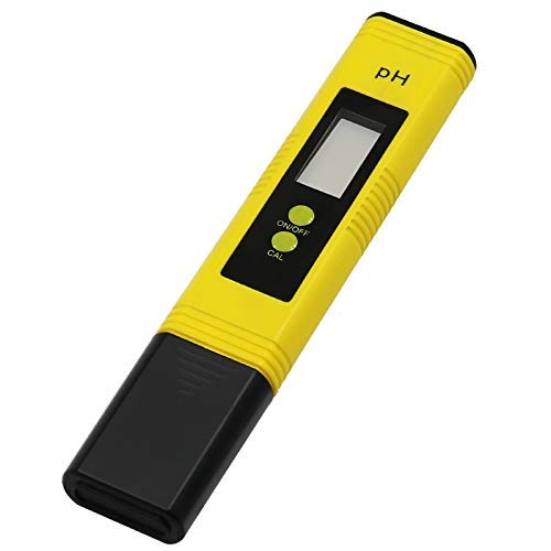 Pantalla Digital de Mano PH Tester, Calidad del Agua Medidor de Prueba con Rango de Medición de pH de 0-14 PH Medidor de Digital Portátil de Alta Precisión para Acuarios, piscinas, Auto Calibración