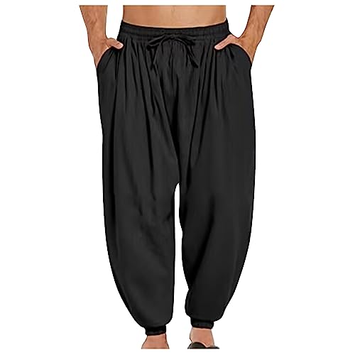 Pantalones Bombachos Hombre Pantalones Hippies Pantalones Harem Pantalones Verano cagados Pantalones para Hombre Harén Pantalones Baggy Boho Yoga Casual Drop Crotch Pantalones