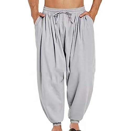 Pantalones Bombachos Hombre Pantalones Hippies Pantalones Harem Pantalones Verano cagados Pantalones para Hombre Harén Pantalones Baggy Boho Yoga Casual Drop Crotch Pantalones