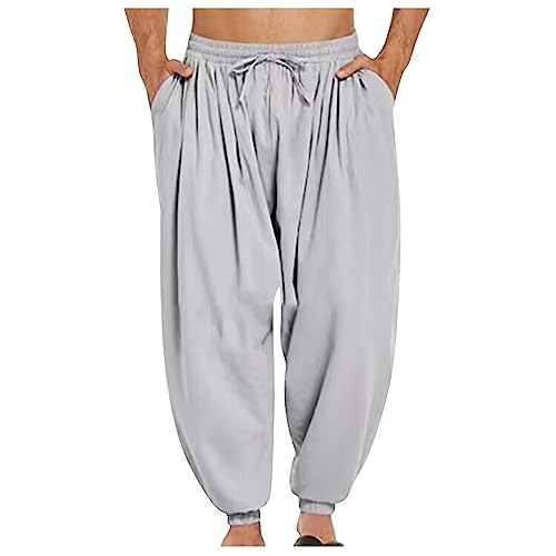 Pantalones Bombachos Hombre Pantalones Hippies Pantalones Harem Pantalones Verano cagados Pantalones para Hombre Harén Pantalones Baggy Boho Yoga Casual Drop Crotch Pantalones