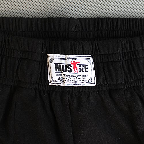 Pantalones Holgados para los Hombres Gimnasio de musculación de algodón y Spandex Negro M