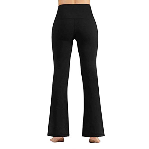 Pantalones Piratas de Yoga Bootcut para Mujer Cintura Alta Elásticos Pantalones Deportivos Hippies Suave Malla Reductores Pantalones de Piernas Anchas para Running Fitness Yoga y Pilates