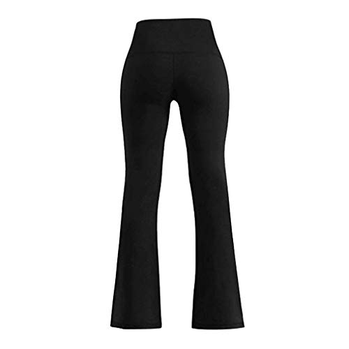 Pantalones Piratas de Yoga Bootcut para Mujer Cintura Alta Elásticos Pantalones Deportivos Hippies Suave Malla Reductores Pantalones de Piernas Anchas para Running Fitness Yoga y Pilates