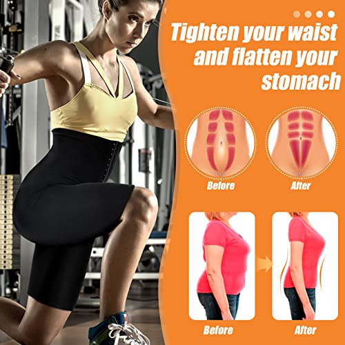 Pantalones Sauna Adelgazantes Mujer Corto Pantalón de Sudoración Cintura Alta Pantalon Efecto Sauna Ajustable Deporte Leggins Reductores Cortas Fuerte Compresión Térmica para Gym Fitness Jogging