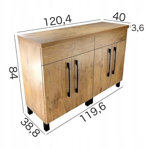 paplinskimoebel Vitoria - Mueble de baño (120 x 40 x 84 cm, armario bajo lavabo de madera, 120 cm de ancho, baño moderno