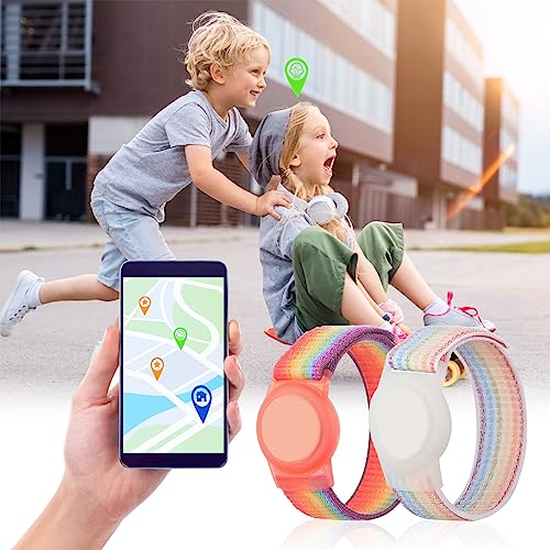 Paquete de 2 Pulsera Compatible con Airtag, Funda Protectora Ajustable Pulsera Antipérdida GPS Niños Antipérdida y Antiarañazos Protective para Airtag Tracker Posicionar Correas Localizador Niños