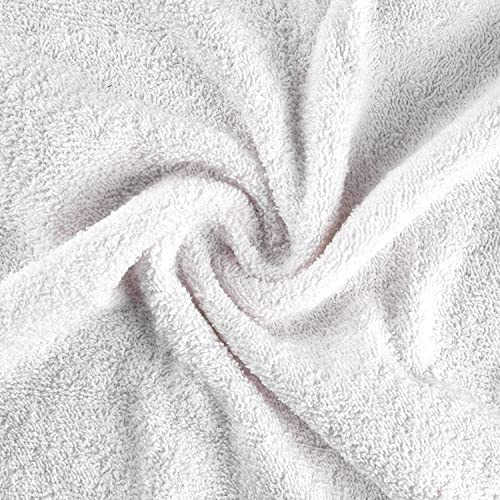 Paquete de 4 Toallas de baño Sweet Needle, Grandes, Blancas, (70 x 140 cm), 500 g/m², 100% algodón, lujosas, ultrasuaves, Calidad de Hotel, Muy absorbentes para baño, Ducha, Playa y Uso Diario