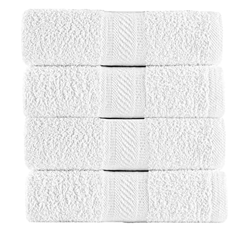 Paquete de 4 Toallas de baño Sweet Needle, Grandes, Blancas, (70 x 140 cm), 500 g/m², 100% algodón, lujosas, ultrasuaves, Calidad de Hotel, Muy absorbentes para baño, Ducha, Playa y Uso Diario