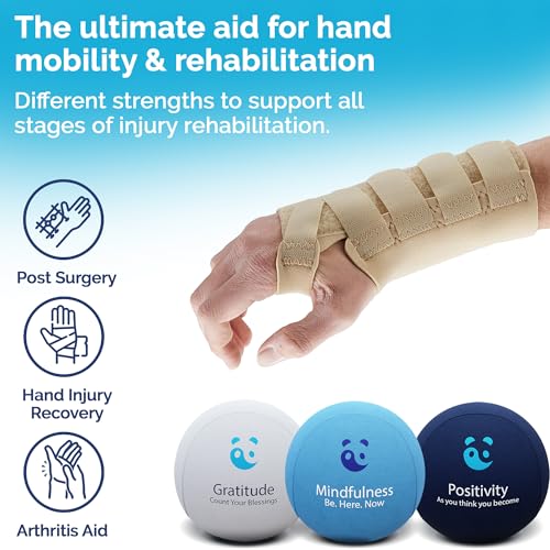 Paquete de bolas antiestrés MindPanda 3X - Alivia El Estrés Para Adultos - Varias Fortalezas Para La Terapia De Manos - Aromaterapia Para La Concentración Y La Relajación